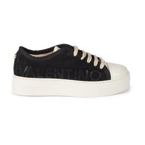 Mario Valentino Dalia Embellished Platform Sneakers Black Suede Women’s 7.5 $479